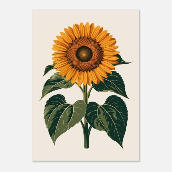Affiche Tournesol, tirage botanique contemporain à encadrer, format A4 à A1
