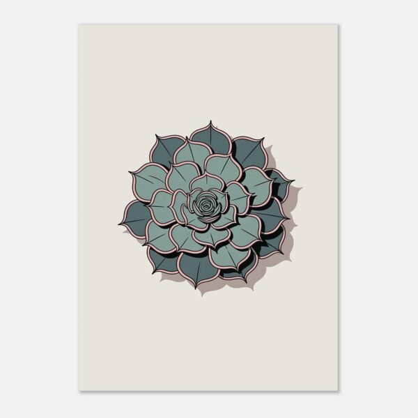Affiche Echeveria, tirage botanique minimaliste à encadrer, format A4 à A1