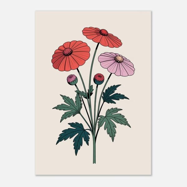 Affiche Composition ombellifères, tirage botanique minimaliste à encadrer, format A4 à A1