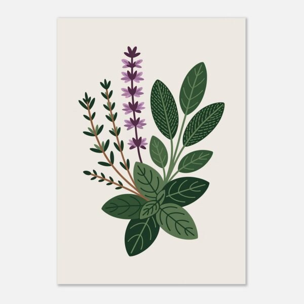 Affiche Composition herbes aromatiques, tirage botanique contemporain à encadrer, format A4 à A1