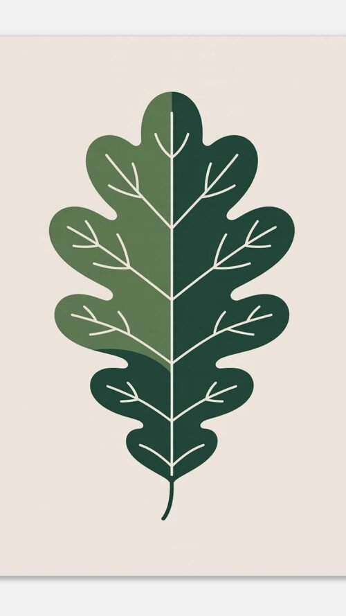 Affiche Chêne, tirage botanique contemporain à encadrer, format A4 à A1