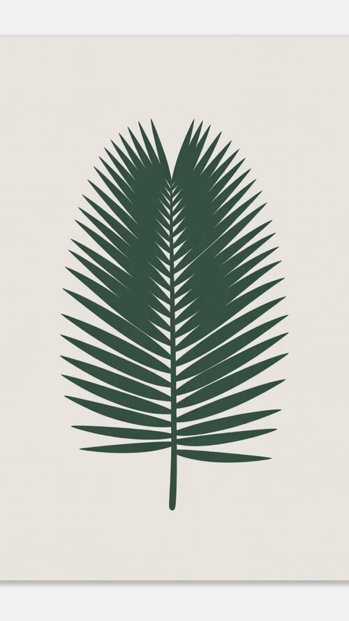 Affiche Cycas, tirage botanique minimaliste à encadrer, format A4 à A1