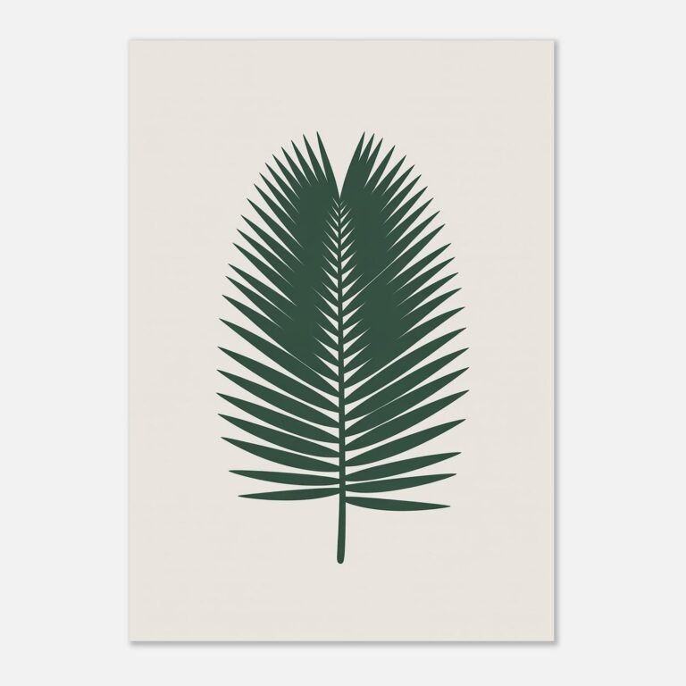 Affiche Cycas, tirage botanique minimaliste à encadrer, format A4 à A1