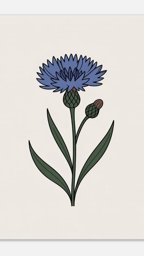 215d9e2e-f79d-4ef4-bfea-a9a8d98893c6-1.jpg Affiche Bleuet, tirage botanique minimaliste à encadrer, format A4 à A1