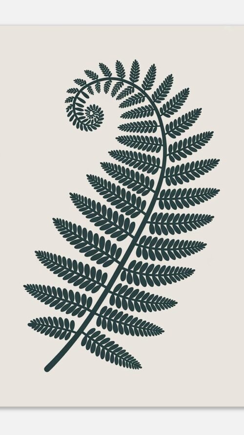 Affiche Fougère, tirage botanique contemporain à encadrer, format A4 à A1