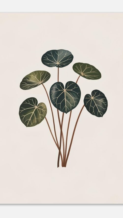 235a2b6f-72df-43ed-bd38-48e87f957cb0-1.jpg Affiche Pilea, tirage botanique japandi à encadrer, format A4 à A1