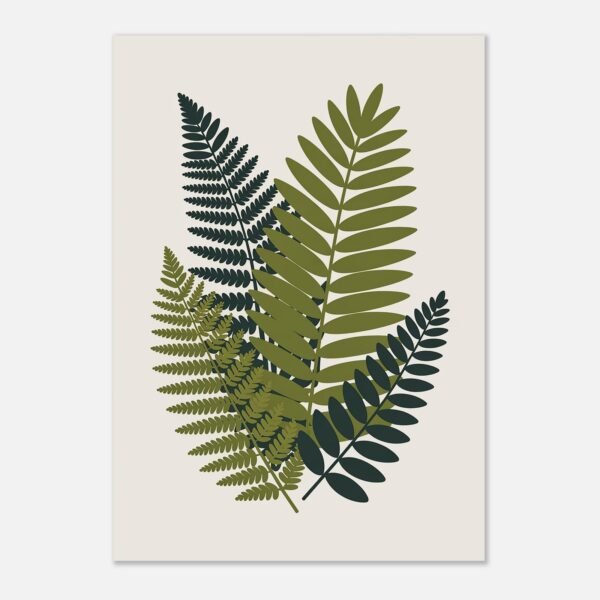 Affiche Composition fougères, tirage botanique contemporain à encadrer, format A4 à A1