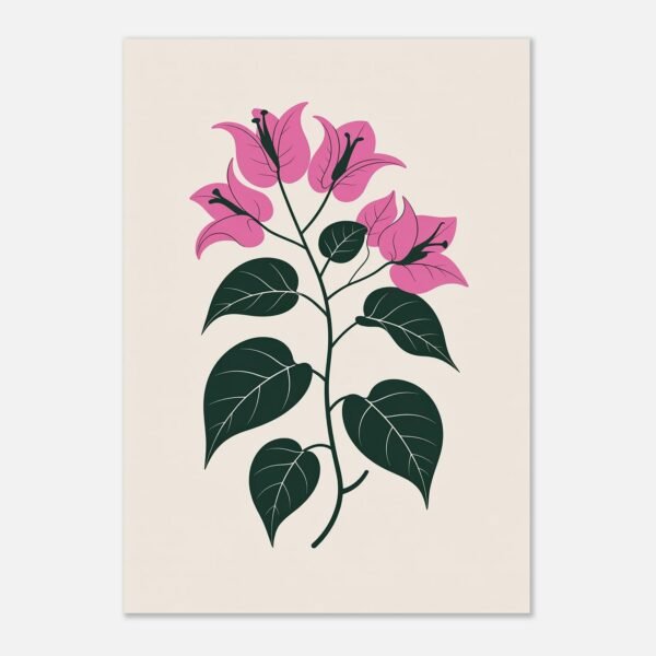 Affiche Bougainvillier, tirage botanique minimaliste à encadrer, format A4 à A1