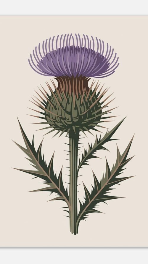 Affiche Chardon, tirage botanique contemporain à encadrer, format A4 à A1