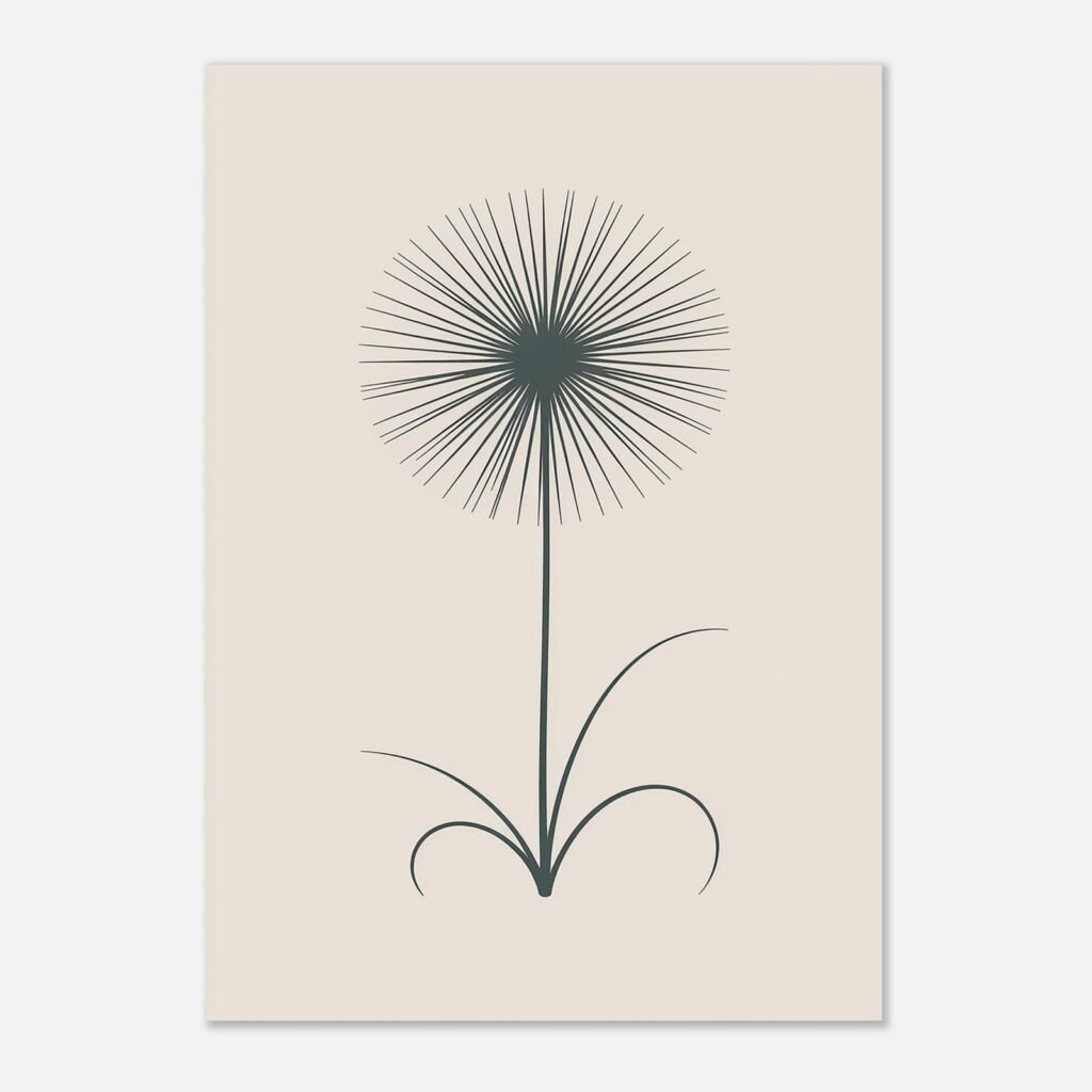 Affiche Papyrus, tirage botanique minimaliste à encadrer, format A4 à A1