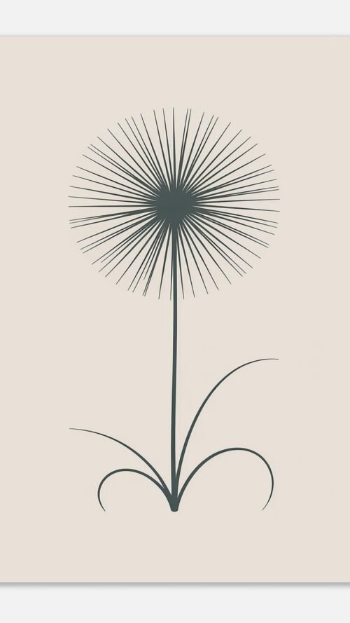 Affiche Papyrus, tirage botanique minimaliste à encadrer, format A4 à A1
