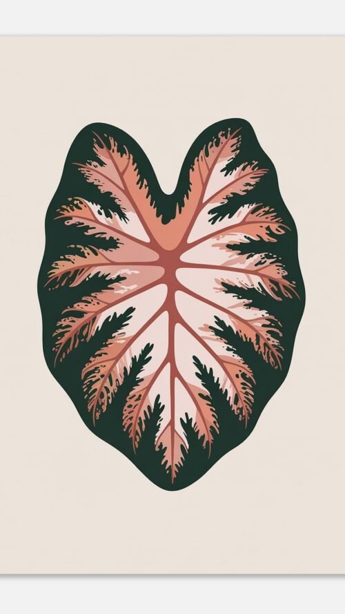 Affiche Caladium, tirage botanique contemporain à encadrer, format A4 à A1