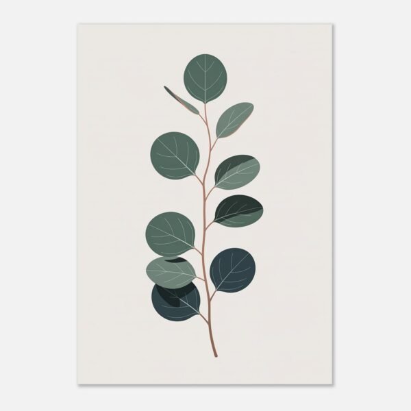 Affiche Eucalyptus, tirage botanique minimaliste à encadrer, format A4 à A1