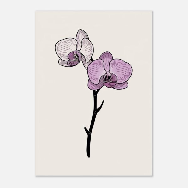 Affiche Orchidée, tirage botanique minimaliste à encadrer, format A4 à A1