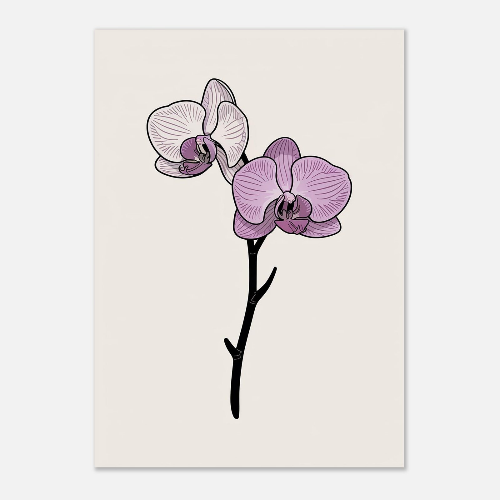 Affiche Orchidée, tirage botanique minimaliste à encadrer, format A4 à A1
