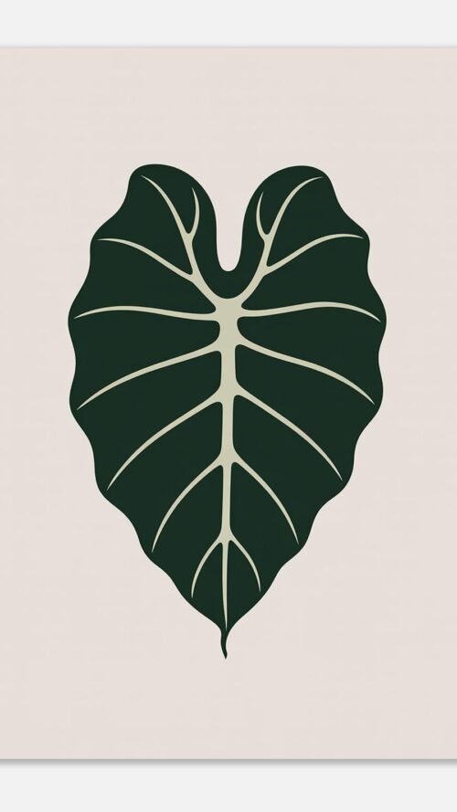 74ff9f28-d292-41b7-8214-1f2999942a48-1.jpg Affiche Alocasia, tirage botanique minimaliste à encadrer, format A4 à A1