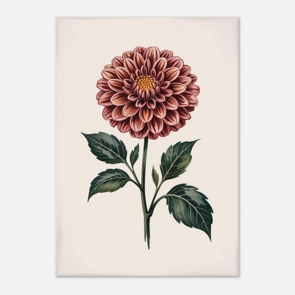 Affiche Dahlia, tirage botanique japandi à encadrer, format A4 à A1