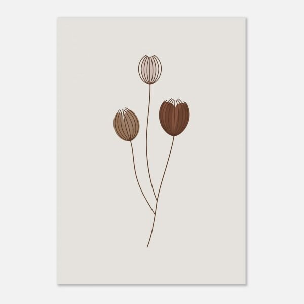 Affiche Composition capsules, tirage botanique minimaliste à encadrer, format A4 à A1