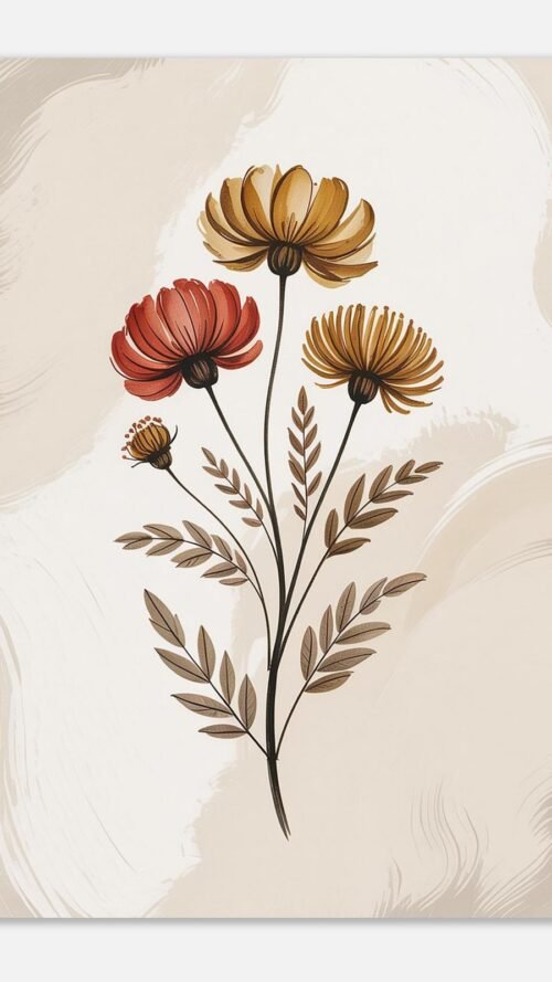 8b2da28d-7480-43b3-8bc1-12dee91e35bd-1.jpg Affiche Composition fleurs séchées, tirage botanique japandi à encadrer, format A4 à A1