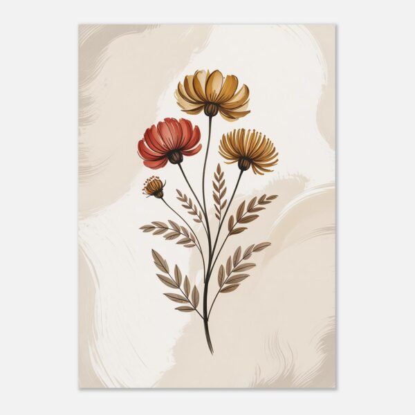 Affiche Composition fleurs séchées, tirage botanique japandi à encadrer, format A4 à A1