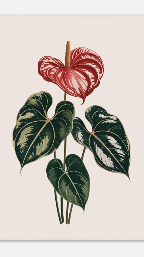 8bd66b9f-96ac-433f-bad3-fb98617369f7-1.jpg Affiche Anthurium, tirage botanique japandi à encadrer, format A4 à A1