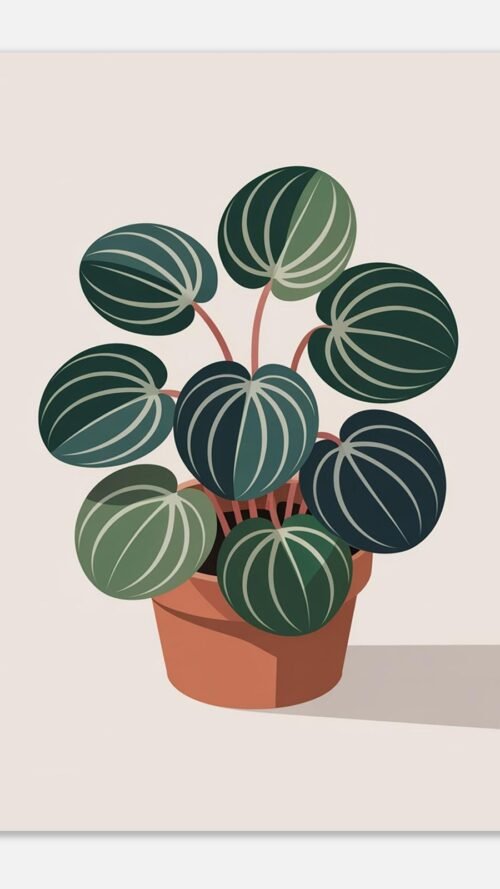 95aee568-22c4-467b-a6c4-d825906888f5-1.jpg Affiche Peperomia, tirage botanique contemporain à encadrer, format A4 à A1