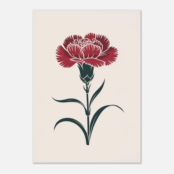 Affiche Œillet, tirage botanique minimaliste à encadrer, format A4 à A1