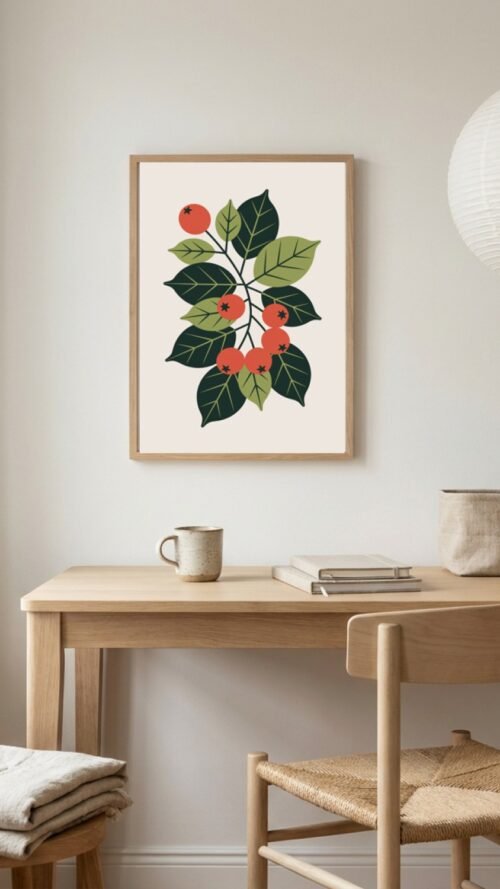 Affiche Composition baies – tirage contemporain encadré, en situation dans un intérieur