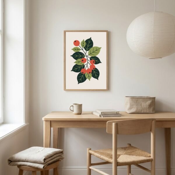 Affiche Composition baies – tirage contemporain encadré, en situation dans un intérieur