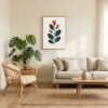 Affiche Composition bourgeons – tirage contemporain encadré, en situation dans un intérieur