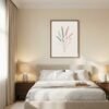 Affiche Composition herbes folles – tirage minimaliste encadré, en situation dans un intérieur