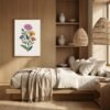 Affiche Composition fleurs sauvages – tirage minimaliste encadré, en situation dans un intérieur