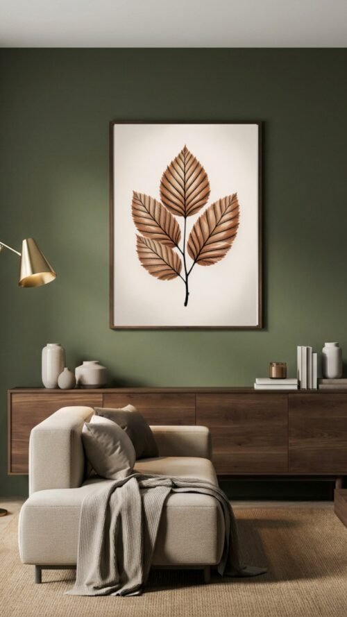 Affiche Charme – tirage japandi encadré, en situation dans un intérieur