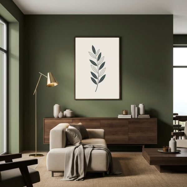 Affiche Saule – tirage minimaliste encadré, en situation dans un intérieur
