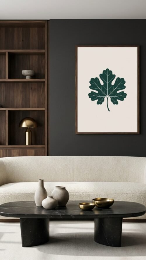 Affiche Platane – tirage minimaliste encadré, en situation dans un intérieur
