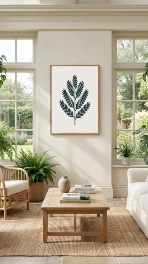 Affiche Cyprès – tirage contemporain encadré, en situation dans un intérieur