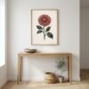 Affiche Dahlia – tirage japandi encadré, en situation dans un intérieur