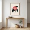 Affiche Camélia – tirage minimaliste encadré, en situation dans un intérieur
