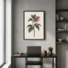 Affiche murale Hellébore accrochée au mur, tirage botanique minimaliste