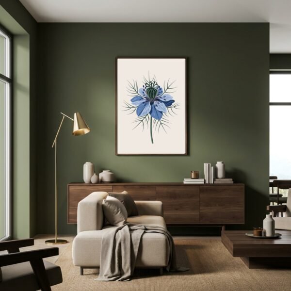 Affiche Nigelle – tirage contemporain encadré, en situation dans un intérieur