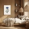 Affiche Bleuet – tirage minimaliste encadré, en situation dans un intérieur
