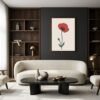 Affiche Coquelicot – tirage minimaliste encadré, en situation dans un intérieur