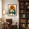 Affiche Tournesol – tirage contemporain encadré, en situation dans un intérieur