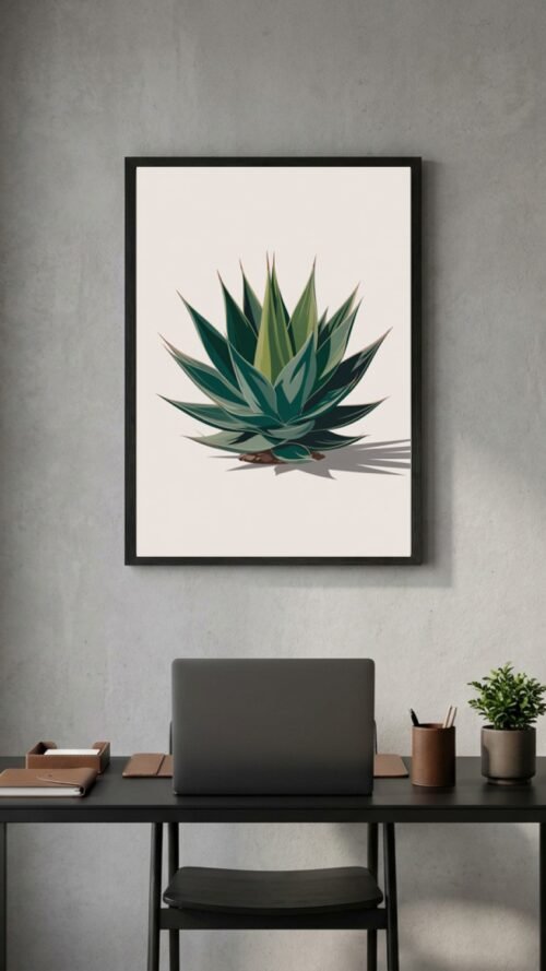Affiche Agave – tirage contemporain encadré, en situation dans un intérieur