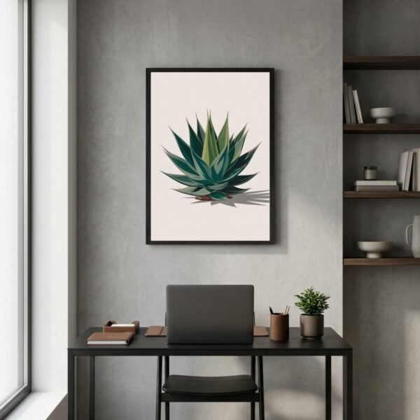 Affiche Agave – tirage contemporain encadré, en situation dans un intérieur