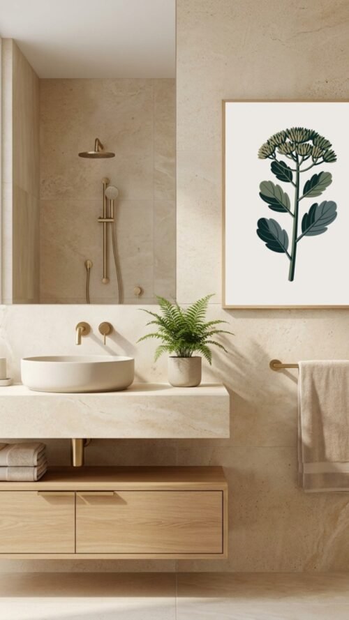 Affiche Sedum – tirage contemporain encadré, en situation dans un intérieur