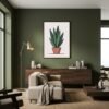 BOT-PLA-000112-mockup-1.jpg Affiche Sansevieria – tirage minimaliste encadré, en situation dans un intérieur