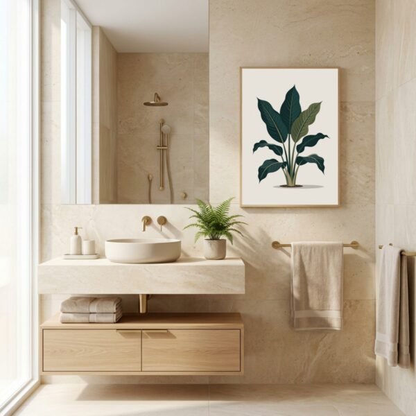 BOT-PLA-000114-mockup-1.jpg Affiche Aspidistra – tirage contemporain encadré, en situation dans un intérieur