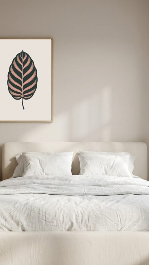 Affiche Calathea – tirage minimaliste encadré, en situation dans un intérieur