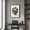 BOT-PLA-000117-mockup-1.jpg Affiche Peperomia – tirage contemporain encadré, en situation dans un intérieur